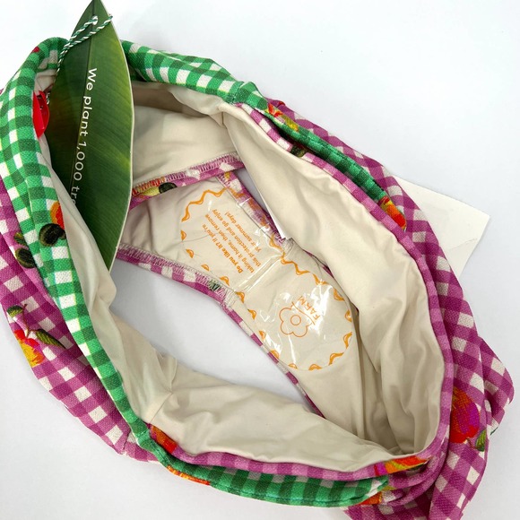 FARM RIO Swimsuit Womens XL Pink Green Mix Picnic Bikini Bottom High Rise NWT - Picture 8 of 10